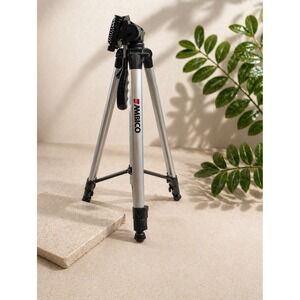 Ambico V-0542 Silver‎ Aluminum Camera Tripod with 3-Way Pan Head and Level